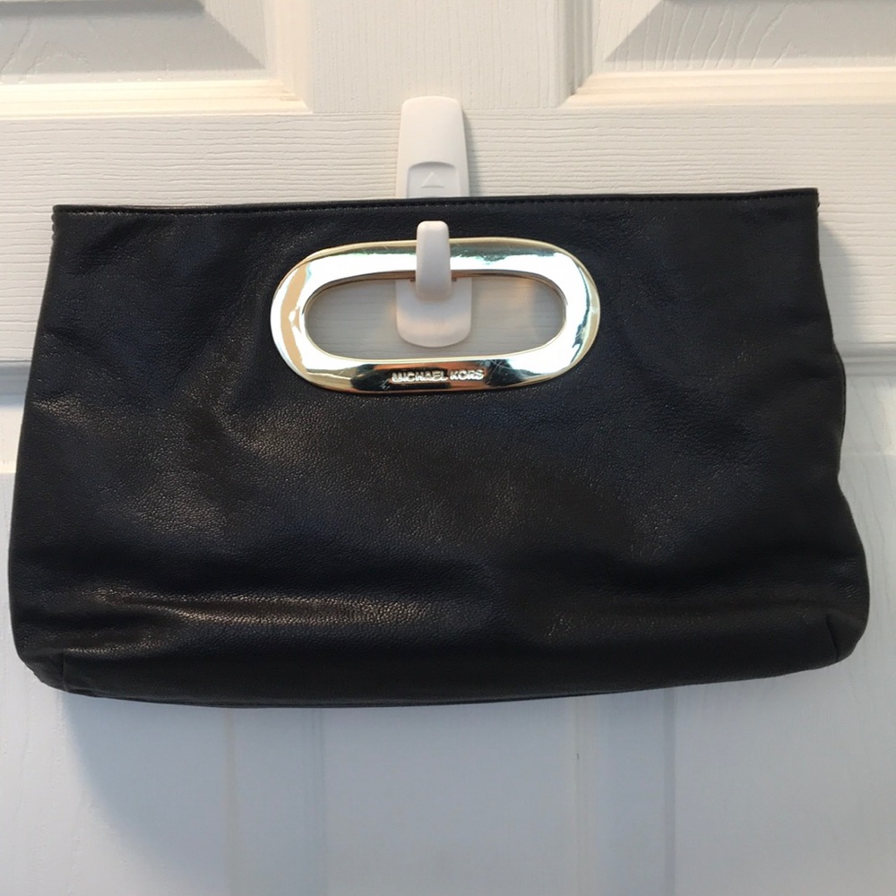 Michale Kors Black Leather Clutch